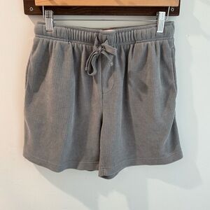 Negative Space Grey Waffle Drawstring Shorts Medium